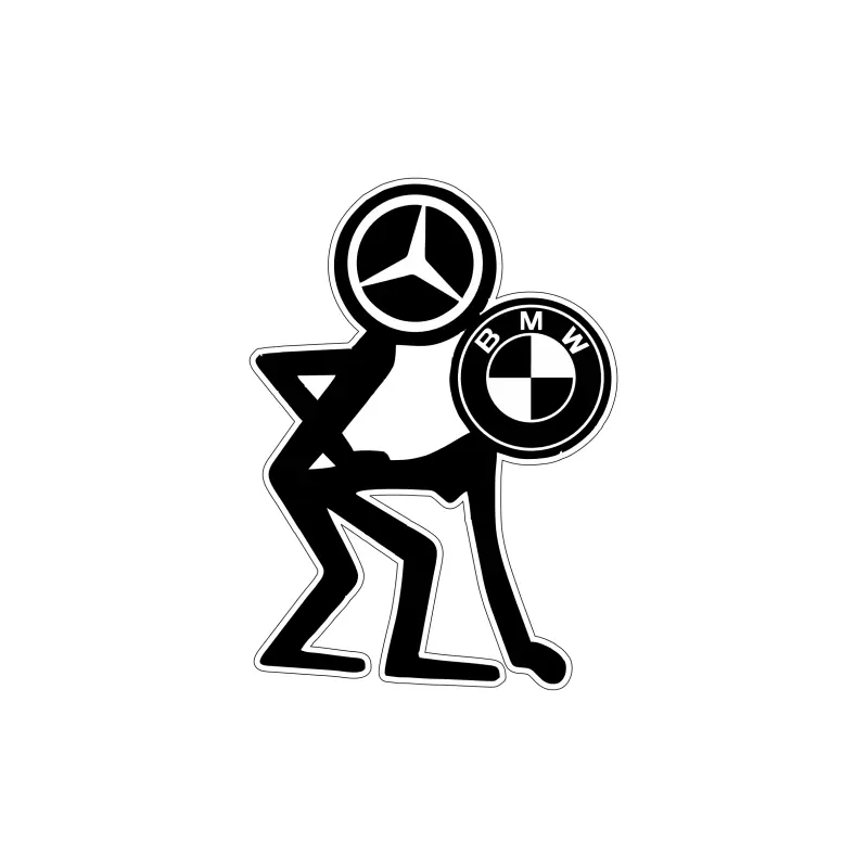 Mercedes vs bmw, autocolant, dimensiune 115x80 mm, model 067